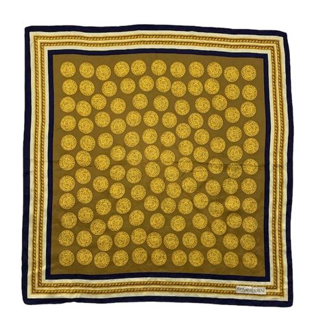 ysl vintage silk scarf|ysl handkerchief.